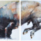 Bull 1, 2016 watercolour diptych, 122 x 56 cm SOLD