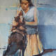 Woman with Dog, oil on canvas 66 x 49 cm  2019 sold